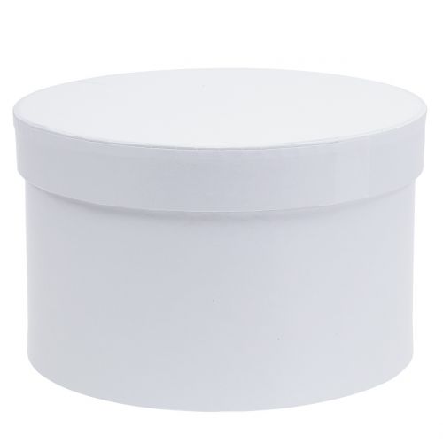 Floristik24 Pudełko na kwiaty Flowerbox białe okrągłe Ø14cm - Ø16cm 2szt
