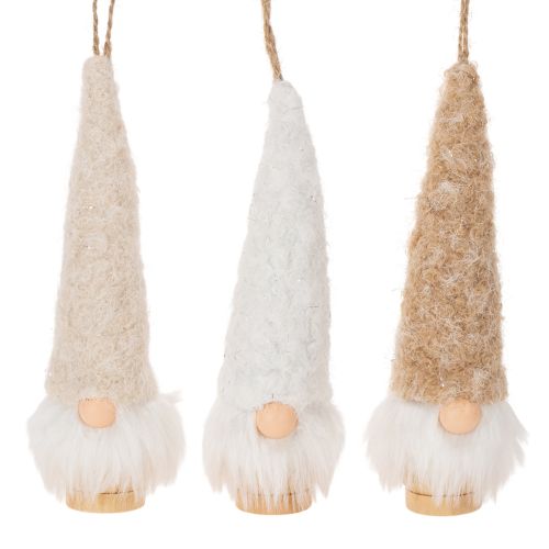 Dekoracyjna figurka krasnala z brodą do zawieszenia, 17 cm, 6 szt. kupić | Floristik24.pl