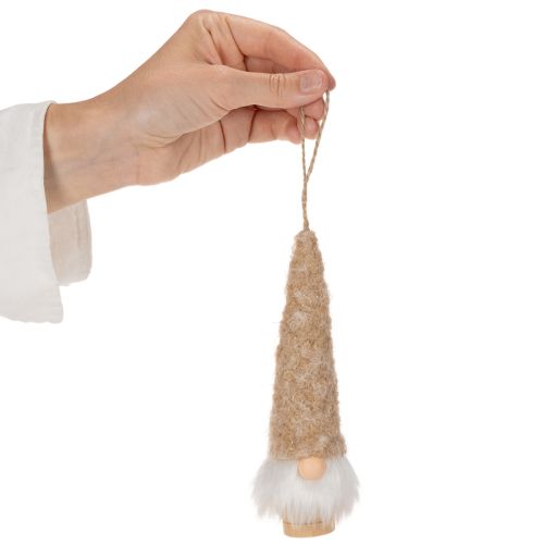 Dekoracyjna figurka krasnala z brodą do zawieszenia, 17 cm, 6 szt. | Floristik24.pl