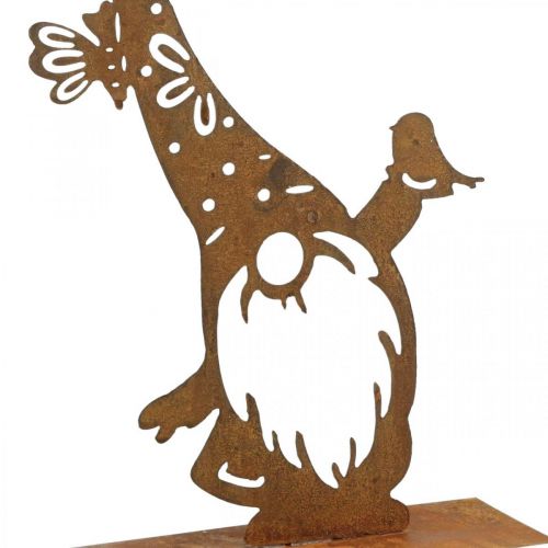 Floristik24 Patynowany dekoracyjny gnome metalowy stojak dekoracyjny W39cm