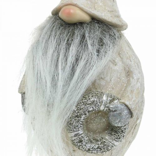 Produkt Dekoracyjny elf z brodą i wiankiem Świąteczny elf 14x×12×36cm