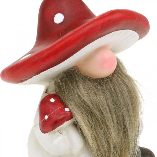 Floristik24 Deco Gnome Ceramiczny Kapelusz Grzybek Dekoracja Stołu Czerwony, Biały H10,5cm 3szt.