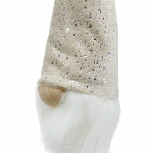 Floristik24 Skrzat ze szpiczastą czapką do zawieszenia kremowy 17cm L25cm 4szt.