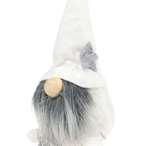 Produkt Świąteczne elfy z brodą białe, szare 12cm 4 szt