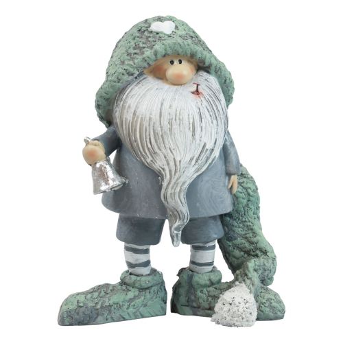 Floristik24 Krasnal Świąteczny gnom figura dekoracyjna szaro-zielony 10,5×7×14cm