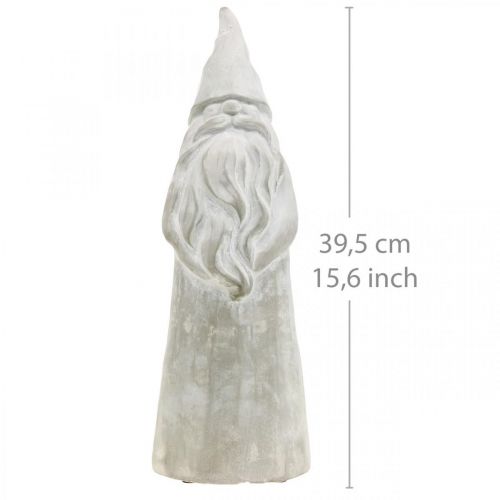 Floristik24 Deco Figurka Gnome Beton Gnome Christmas Gnome Grey H39,5cm