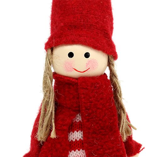 Floristik24 Secret Santa Girl 12cm Czerwony, Biały 6szt.