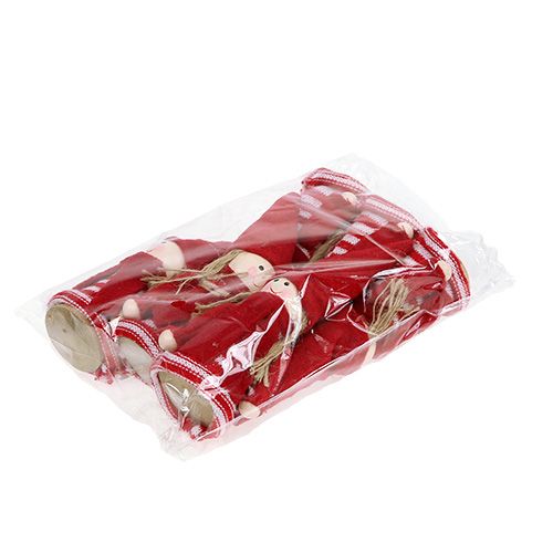 Floristik24 Secret Santa Girl 12cm Czerwony, Biały 6szt.