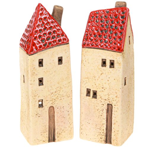 Latarnia adwentowa ceramiczna dekoracja domu na jesień wys. 18/18,5 cm 2 szt.