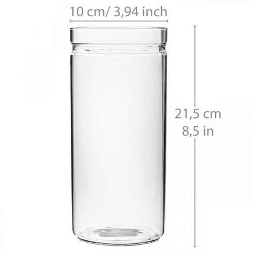 Wazon na kwiaty, szklany cylinder, szklany wazon okrągły Ø10cm W21,5cm