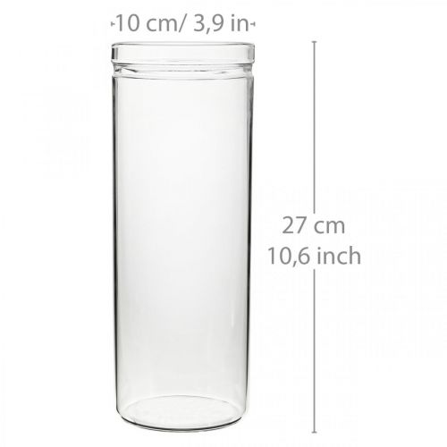 Produkt Wazon na kwiaty, szklany cylinder, szklany wazon okrągły Ø10cm W27cm