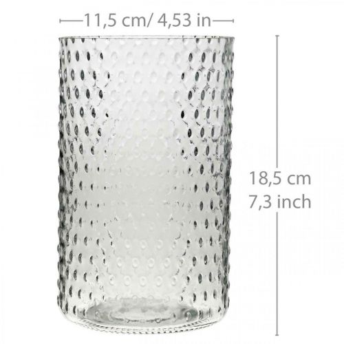 Floristik24 Wazon na kwiaty, szklany wazon, szkło na świecę, szklana latarnia Ø11,5cm W18,5cm