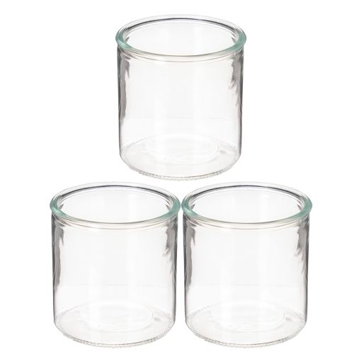 Wazon szklany cylindryczny, przezroczysty, uniwersalny, 10 cm, 3 sztuki | Floristik24.pl