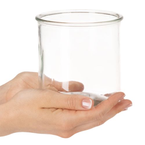 Szklany świecznik na podgrzewacze, okrągły, szkło przezroczyste, uniwersalny, 12 cm, 2 sztuki | Floristik24.pl