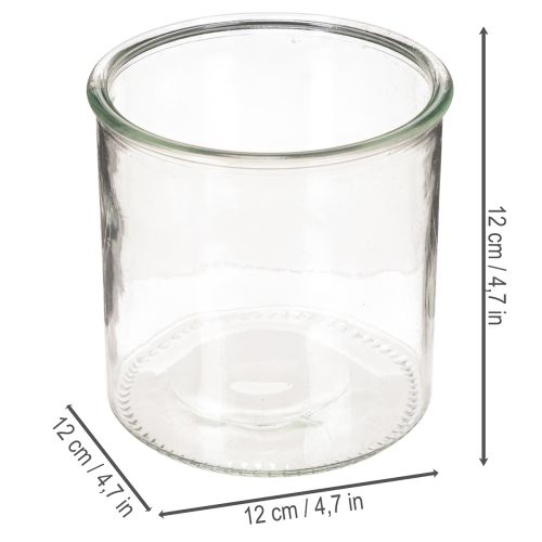 Szklany świecznik na podgrzewacze, okrągły, szkło przezroczyste, uniwersalny, 12 cm, 2 sztuki | Floristik24.pl