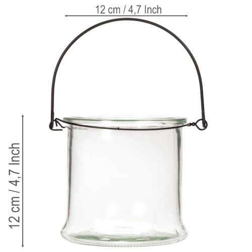 Szklana lampa wisząca Ø12cm H12,5cm 2szt. | Floristik24.pl