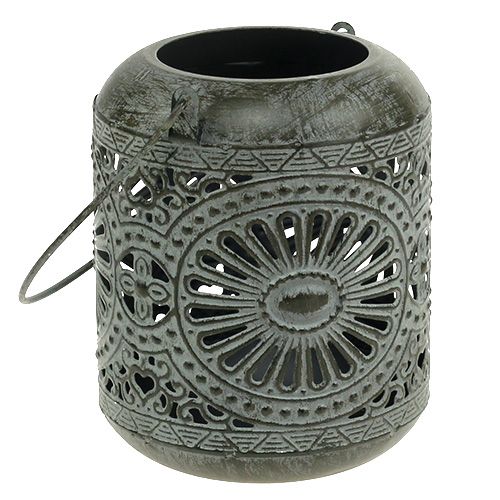 Floristik24 Latarnia szara Ø9cm H11,5cm