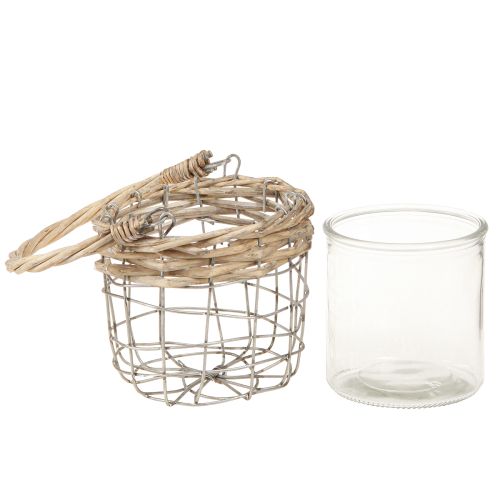 Produkt Latarnia wisząca ozdoba metalowa szklana wierzba Ø13cm H12cm 2szt