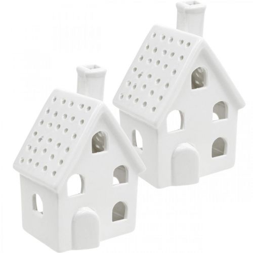 Produkt Lekki domek ceramiczny Lekki domek ceramiczny Advent biały W14cm 2szt