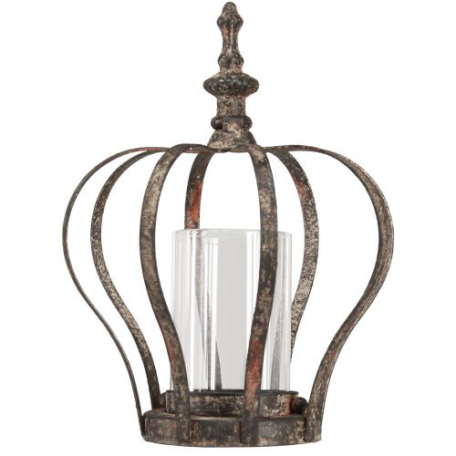 Produkt Latarnia korona brązowa rdza ze szkłem świecy Ø14cm W18cm
