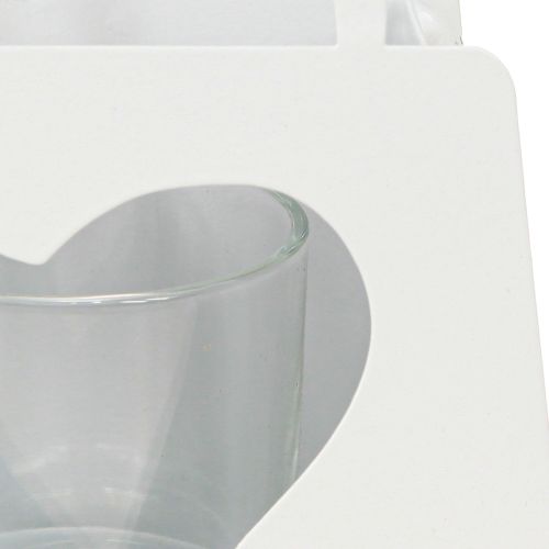 Produkt Torba dekoracyjna latarnia metalowa z sercem biała W18cm 2szt
