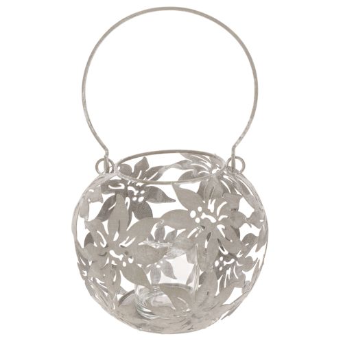 Metalowa wisząca dekoracja wiatrowskaz w kolorze szarym Ø14cm wys.13cm | Floristik24.pl