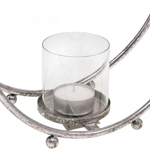 Produkt Latarnia metalowy świecznik srebrne szkło Ø33cm