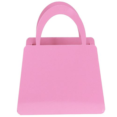 Produkt Latarnia metalowa z wkładem szklanym torba różowa wys. 18cm 2szt