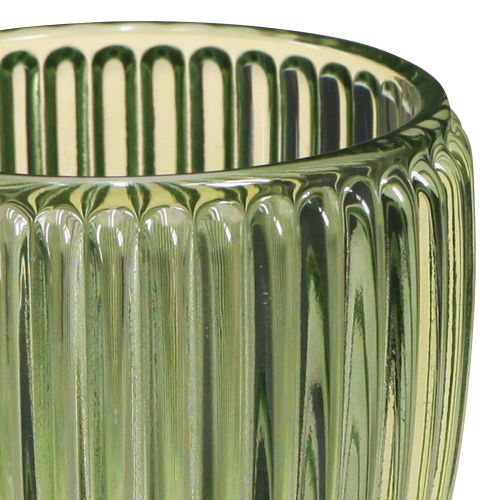Produkt Latarnia świecznik na tealighty szklana zielona retro Ø7cm W7cm 6 szt