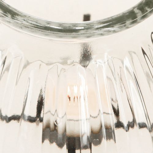 Produkt Świecznik na tealight szkło metal przezroczysty czarny Ø14,5cm