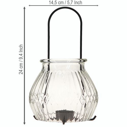 Produkt Świecznik na tealight szkło metal przezroczysty czarny Ø14,5cm