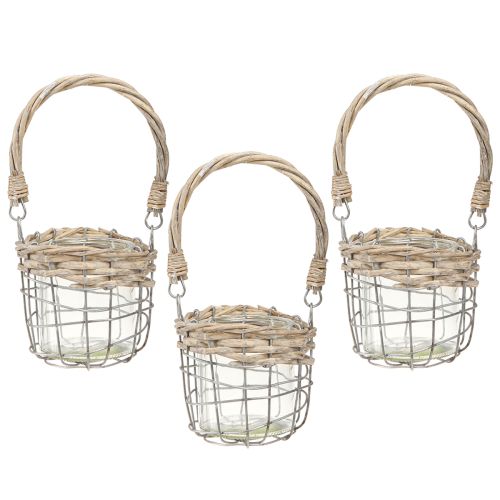 Produkt Świecznik na tealight szkło metal wierzba Ø10,5cm 3szt