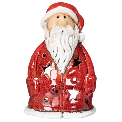 Dekoracyjna figura Świętego Mikołaja w formie świecznika z gwiazdkami, dekoracja stołu, 15 cm