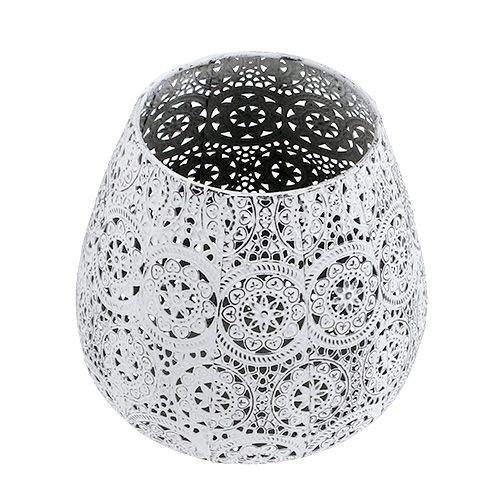 Floristik24 Latarnia Biała Ø19cm H18,5cm