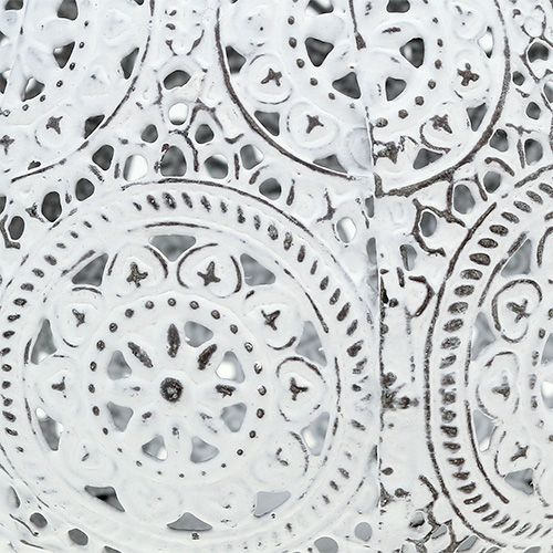 Floristik24 Latarnia biała z wzorem Ø10cm H8cm 1szt.