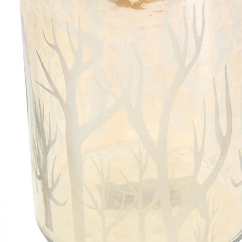 Produkt Latarnia Szklane Drzewa Brązowa Świeca Szklana Ø12cm W15cm