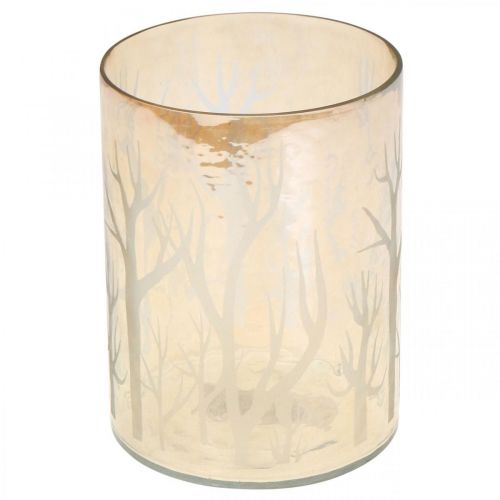 Produkt Latarnia Szklane Drzewa Brązowa Świeca Szklana Ø12cm W15cm