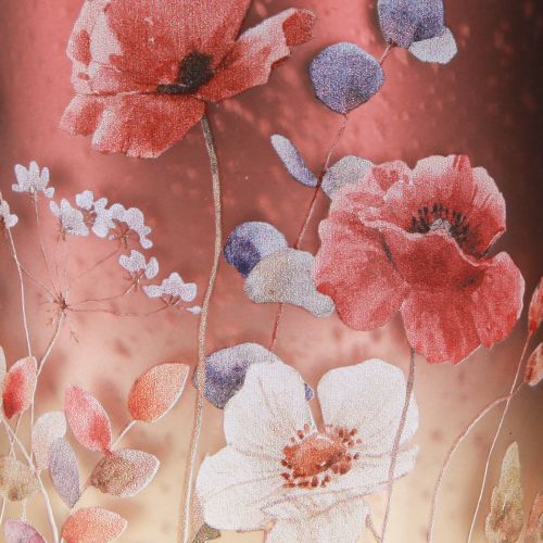 Produkt Dekoracyjna szklana latarnia z kwiatowym wzorem, elegancka ozdoba domu, 12,5 cm, 2 sztuki