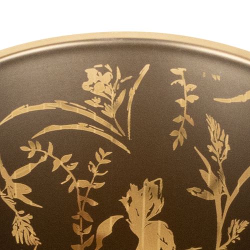 Produkt Dekoracyjny szklany lampion z motywem kwiatowym, stanowiący nastrojowy akcent w domu, 8 cm, 4 sztuki.