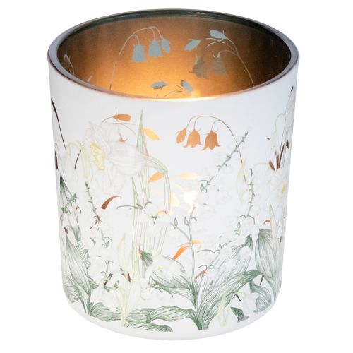 Produkt Dekoracyjna szklana latarnia z motywem liścia, stylowa ozdoba domu, 8 cm, 4 sztuki