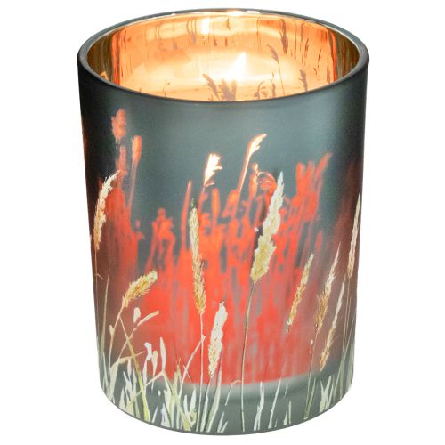 Produkt Elegancka dekoracyjna latarnia z motywem trawy, idealna do przytulnego wnętrza, 12,5 cm, 2 sztuki.