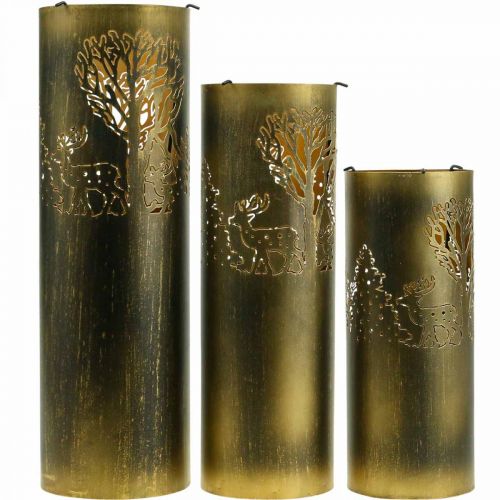 Produkt Vintage świecznik metalowy jeleń 30/38,5/45cm zestaw 3