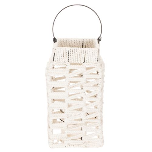 Wisząca latarnia, letnia dekoracja, makrama wys. 35,5 cm szer. 19 cm | Floristik24.pl