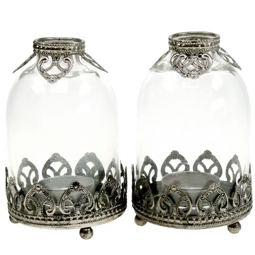 Floristik24 Tealight Jar Lantern Vintage Ø8,5cm H14cm 2szt.