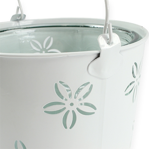 Floristik24 Wiadro do latarni białe Ø17cm W17cm