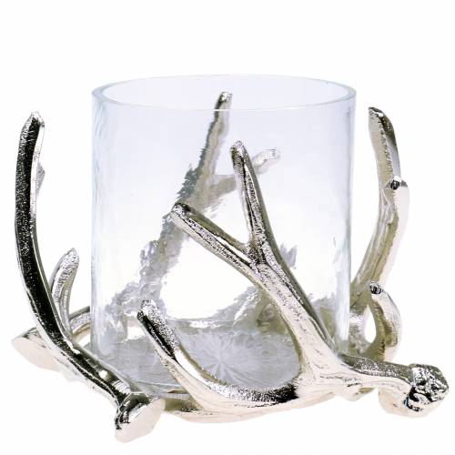 Floristik24 Latarnia poroże srebrne Ø16cm H11cm