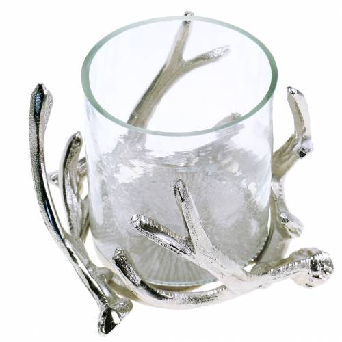 Floristik24 Latarnia poroże srebrne Ø16cm H11cm