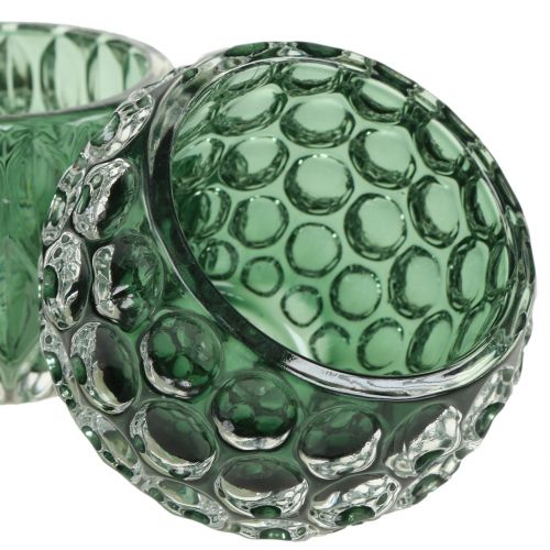 Floristik24 Latarnia szklana ciemnozielona Ø8cm W6cm 2szt