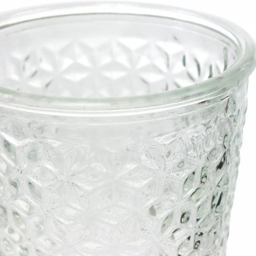 Szklana latarnia z podstawą przezroczystą Ø10cm W18,5cm dekoracja stołu | Floristik24.pl