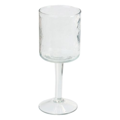 Szklana latarnia z podstawą, okrągły szklany świecznik na tealighty Ø8cm W20cm